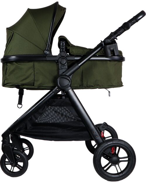 Ding Baby Liam Stroller 3 in 1 - Black/Forest Green Trio and Duo Strollers