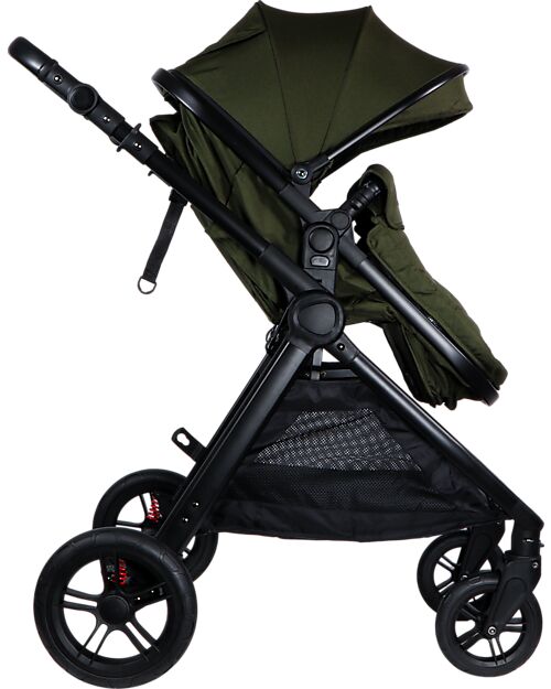 Ding Baby Liam Stroller 3 in 1 - Black/Forest Green Trio and Duo Strollers