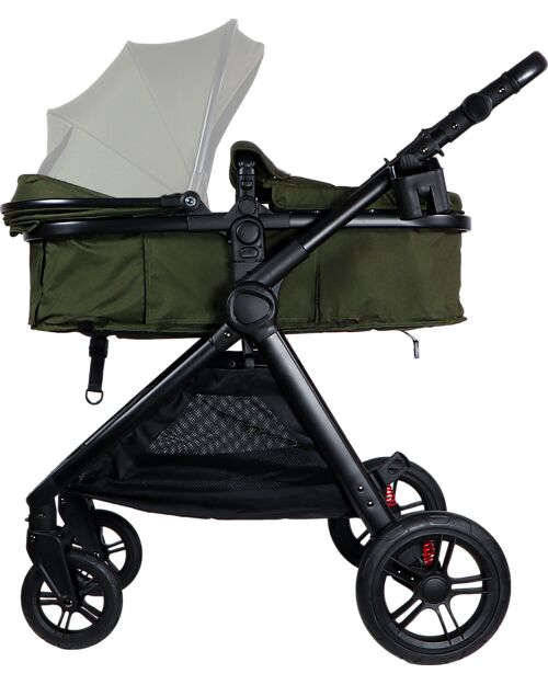 Ding Baby Liam Stroller 3 in 1 - Black/Forest Green Trio and Duo Strollers