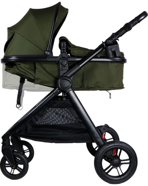 Ding Baby Liam Stroller 3 in 1 - Black/Forest Green Trio and Duo Strollers