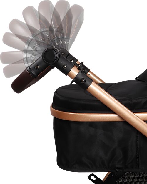 Ding Baby Liam Stroller 3 in 1 - Black/Rosé Trio and Duo Strollers