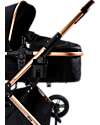 Ding Baby Trio Juna Stroller Carry Cot and Car Seat  - Black/Rosé - The Carry Cot Turns into a Stroller Seat Trio and Duo Strollers
