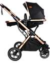 Ding Baby Trio Juna Stroller Carry Cot and Car Seat  - Black/Rosé - The Carry Cot Turns into a Stroller Seat Trio and Duo Strollers