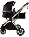 Ding Baby Trio Juna Stroller Carry Cot and Car Seat  - Black/Rosé - The Carry Cot Turns into a Stroller Seat Trio and Duo Strollers