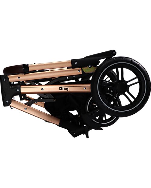 Ding Baby Trio Juna Stroller Carry Cot and Car Seat  - Black/Rosé - The Carry Cot Turns into a Stroller Seat Trio and Duo Strollers