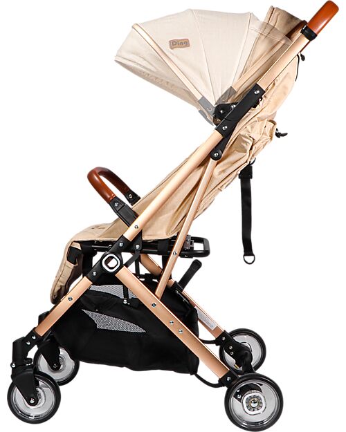Ding Baby Vivo Stroller - Beige/Rosé - Adjustable Backseat - Up To 22kg Lights Strollers
