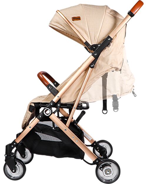Ding Baby Vivo Stroller - Beige/Rosé - Adjustable Backseat - Up To 22kg Lights Strollers