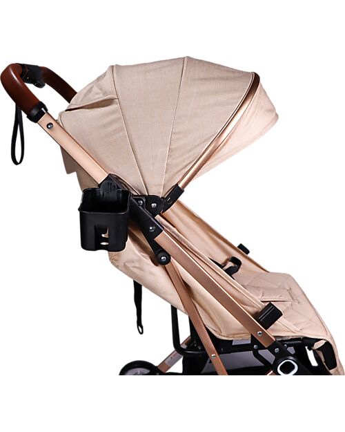 Ding Baby Vivo Stroller - Beige/Rosé - Adjustable Backseat - Up To 22kg Lights Strollers