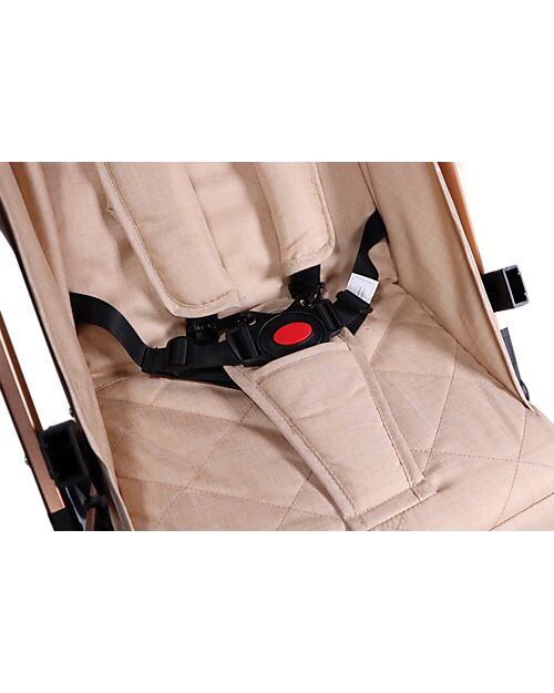Ding Baby Vivo Stroller - Beige/Rosé - Adjustable Backseat - Up To 22kg Lights Strollers