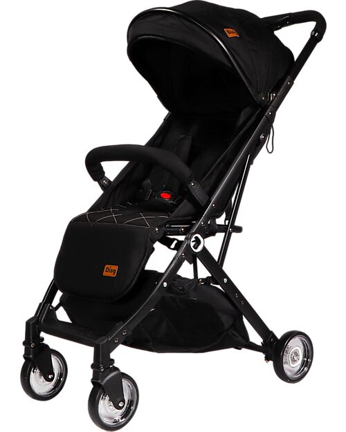 Ding Baby Vivo Stroller - Black/Black - Adjustable Backseat - Up to 22kg Lights Strollers