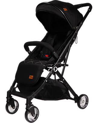 Ding Baby Vivo Stroller - Black/Black - Adjustable Backseat - Up to 22kg Lights Strollers