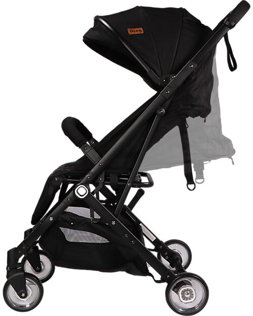 Ding Baby Vivo Stroller - Black/Black - Adjustable Backseat - Up to 22kg Lights Strollers