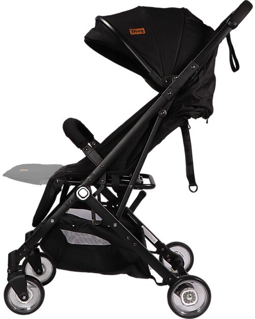 Ding Baby Vivo Stroller - Black/Black - Adjustable Backseat - Up to 22kg Lights Strollers