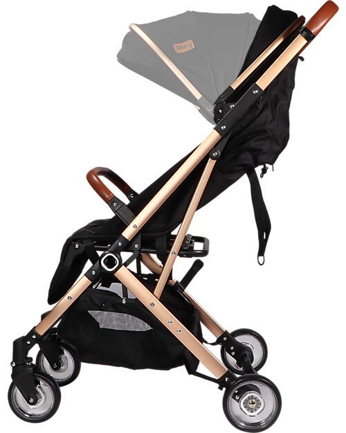 Ding Baby Vivo Stroller - Black/Rosé - Adjustable Backseat - Up To 22kg Lights Strollers