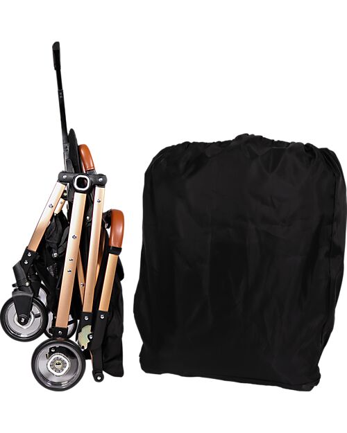 Ding Baby Vivo Stroller - Black/Rosé - Adjustable Backseat - Up To 22kg Lights Strollers