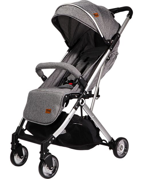 Ding Baby Vivo Stroller - Grey/Silver - Adjustable Backseat - Up to 22kg Lights Strollers