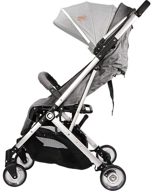Ding Baby Vivo Stroller - Grey/Silver - Adjustable Backseat - Up to 22kg Lights Strollers