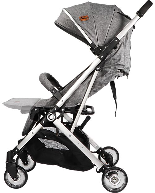 Ding Baby Vivo Stroller - Grey/Silver - Adjustable Backseat - Up to 22kg Lights Strollers