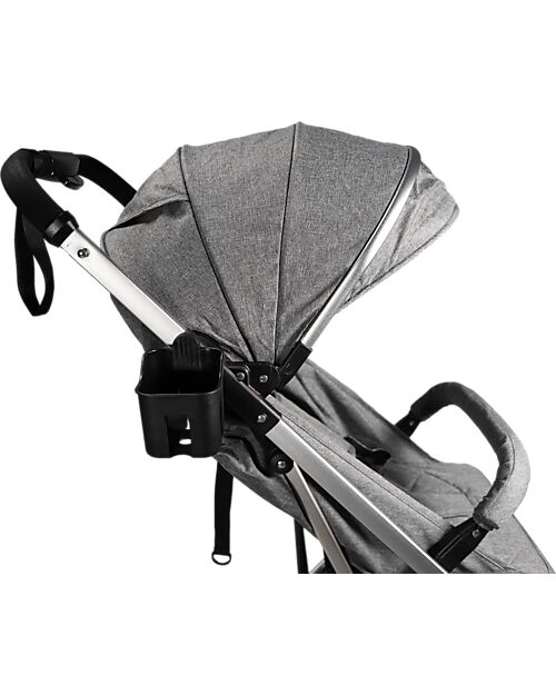 Ding Baby Vivo Stroller - Grey/Silver - Adjustable Backseat - Up to 22kg Lights Strollers