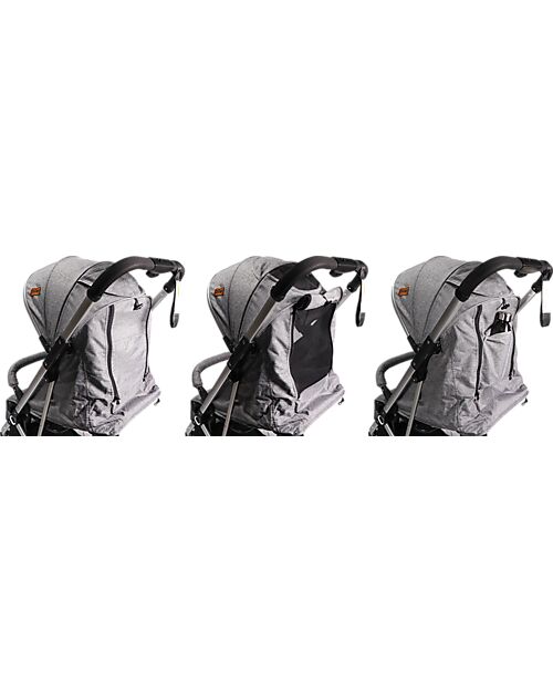 Ding Baby Vivo Stroller - Grey/Silver - Adjustable Backseat - Up to 22kg Lights Strollers