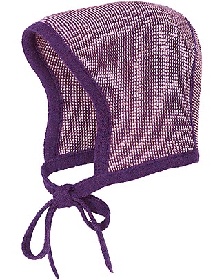 Disana Baby Bonnet, Plum Melange - 100% merino wool Hats