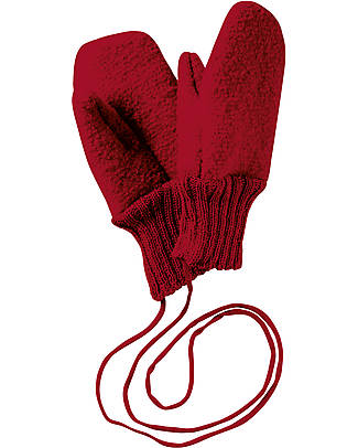 Disana Boiled Wool Gloves - Bordeaux - 100% Organic Wool GOTS Certified Gloves
