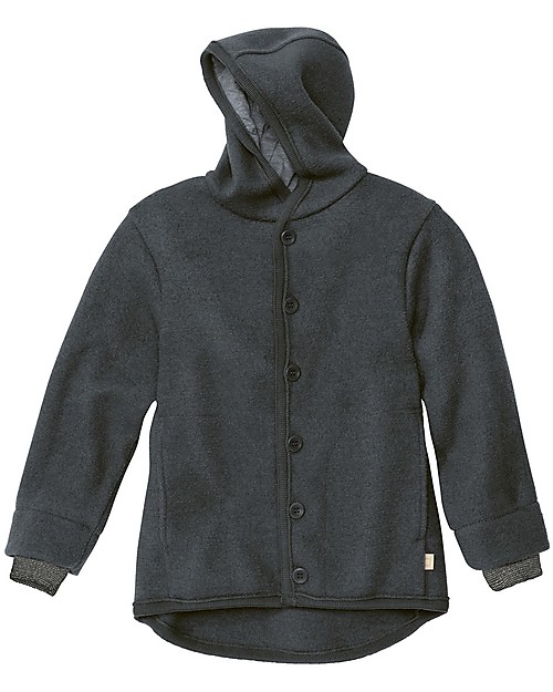 Disana Boiled Wool Jacket - Anthracite - 100% Merino Wool Jackets