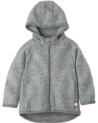 Disana Boiled Wool Jacket Zip - Grey - 100% merino wool Jackets