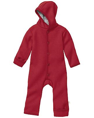 Disana Boiled Wool Overall - Bordeaux - 100% Organic Wool GOTS Certified Babygrows