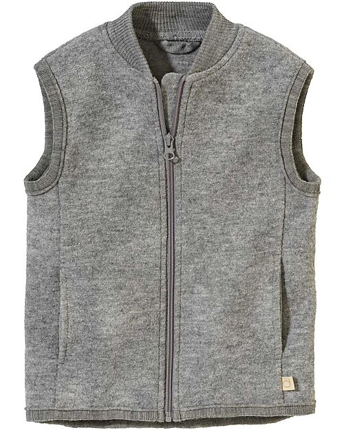 Disana Boiled Wool Vest - Grey - 100% merino wool Jackets