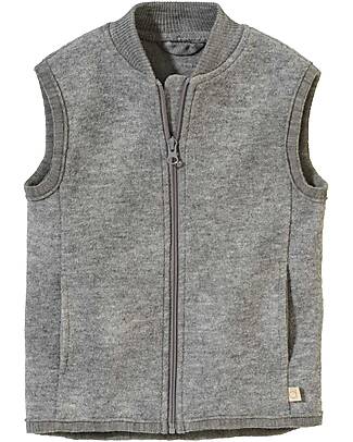 Disana Boiled Wool Vest - Grey - 100% merino wool Jackets