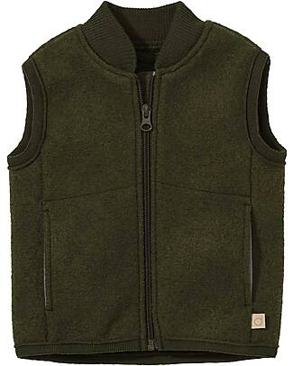 Disana Boiled Wool Vest - Olive - 100% merino wool Jackets