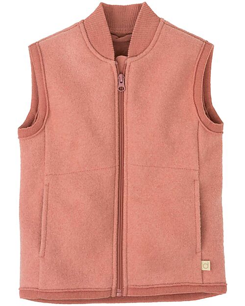 Disana Boiled Wool Vest, Soft Pink - 100% merino wool Jackets