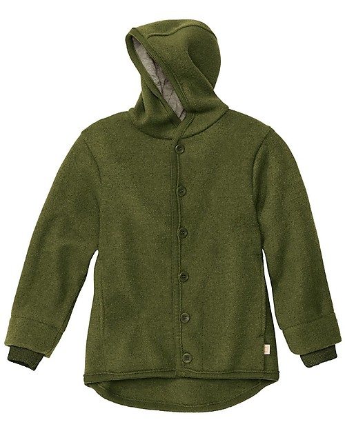 Disana Hooded Jacket - Olive Green - Organic Merino Wool Jackets