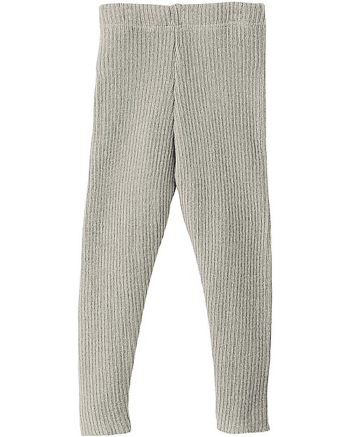 Disana Knitted Leggings, Grey - Pure Merino Wool unisex (bambini)