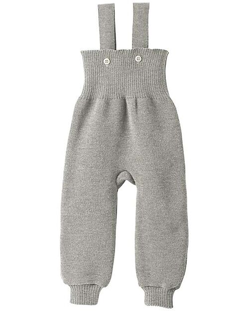 Disana Knitted Trousers - Grigio - 100% GOTS Certified Organic Merino Wool Dungarees