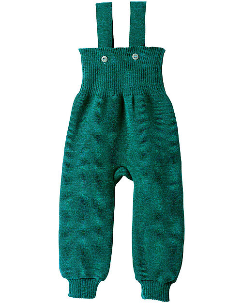 Disana Knitted Trousers - Olive - 100% Organic Merino Wool GOTS Certified Dungarees