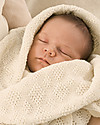 Disana Knitted Woollen Baby Blanket, Natural 80 x 100 cm - Pure Merino Wool Muslin Swaddle
