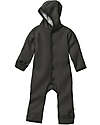 Disana Long Sleeve Jumpsuit in Boiled Wool - Anthracite - 100% GOTS Certified Organic Merino Wool Snowsuits