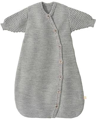 Disana Long-Sleeve Sleeping Bag 75 cm - Grey - Organic Merino Wool - TOG 1.7 Sleeping Bags