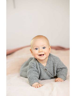 Disana Long-Sleeve Sleeping Bag 75 cm - Grey - Organic Merino Wool - TOG 1.7 Sleeping Bags