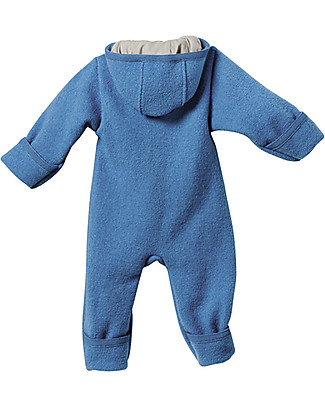 Disana Long Sleeved Boiled Wool Overall, Blue Snowsuits