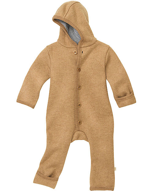 Disana Long Sleeved Boiled Wool Overall - Caramel - Merino Wool Snowsuits