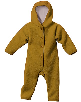 Disana Long Sleeved Boiled Wool Overall - Gold Rompers