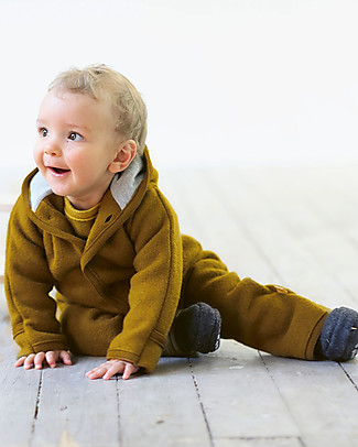 Disana Long Sleeved Boiled Wool Overall - Gold Rompers