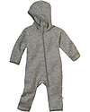 Disana Long Sleeved Boiled Wool Overall - Grey - Merino Wool Snowsuits