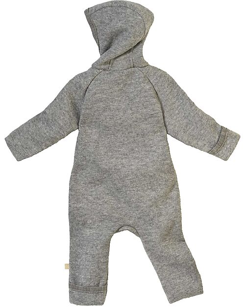 Disana Long Sleeved Boiled Wool Overall - Grey - Merino Wool Snowsuits