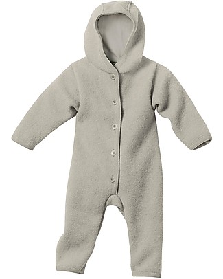 Disana Long Sleeved Boiled Wool Overall - Grey Rompers