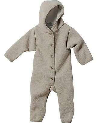 Disana Long Sleeved Boiled Wool Overall, Light Grey null