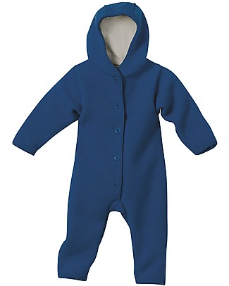 Disana Long Sleeved Boiled Wool Overall - Navy Babygrows
